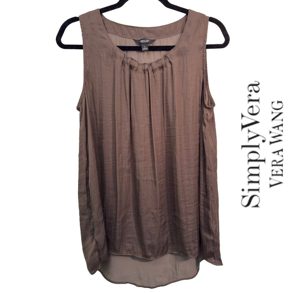 Simply Vera by Vera Wang Sleeveless Top Gathered Fabric Detail Size Large
